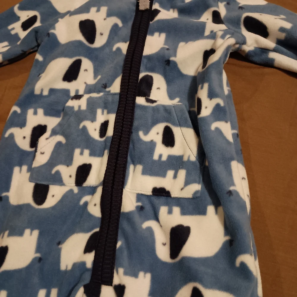 NWT Carter's Fleece Elephant Hooded Jumpsuit